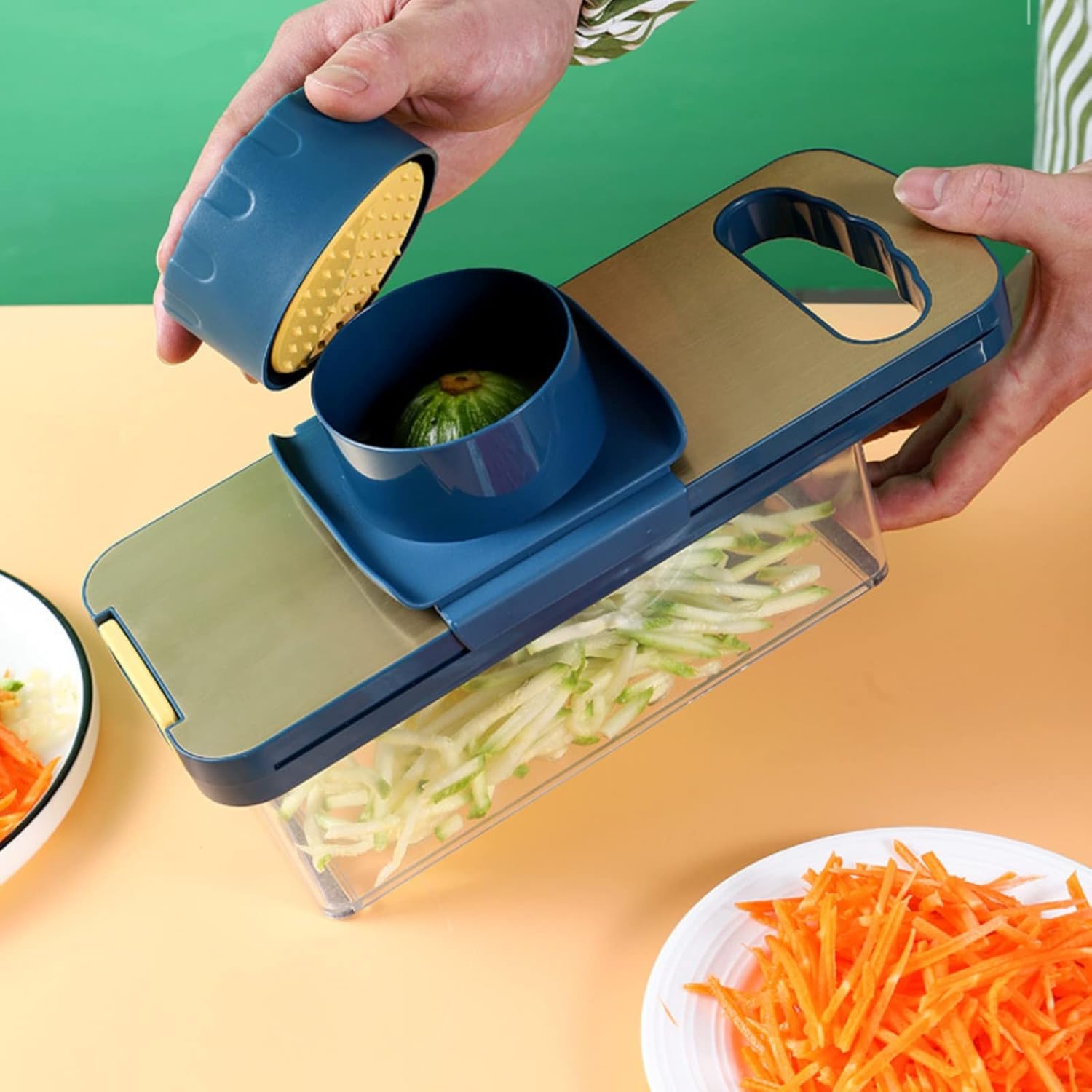 Vegetable Slicer, Vegetable Slicer, Potato Slicer, Garlic Grinder, Lemon Slicer, Cheese Slicer, 6-blade Vegetable Slicer With Storage Box