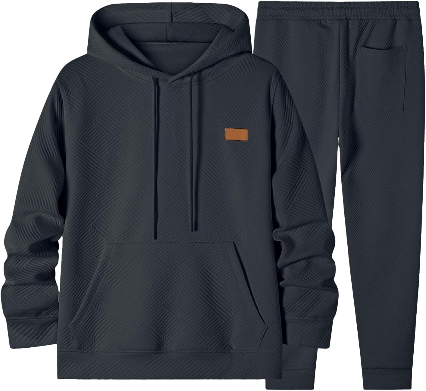 JMIERR Mens 2 Piece Jacquard Sweatsuit Outfits Hoodie Sweatshirt & Joggers Sweatpants Set Tracksuit