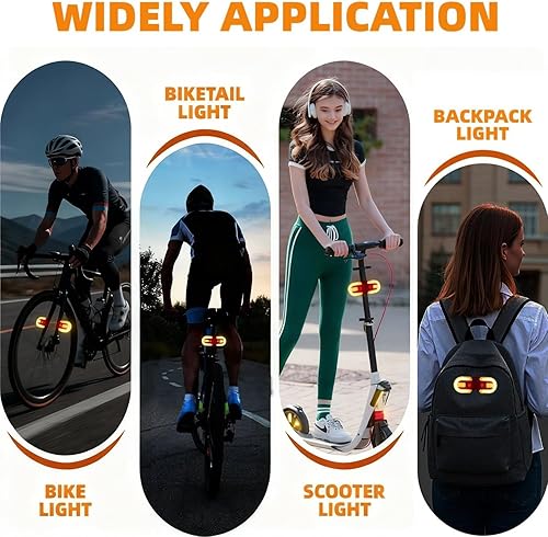 Miniatura 6 de 2 luces traseras de bicicleta con señales de giro, control remoto inalámbrico, carga USB, luz trasera de bicicleta, luces de bicicleta integradas e