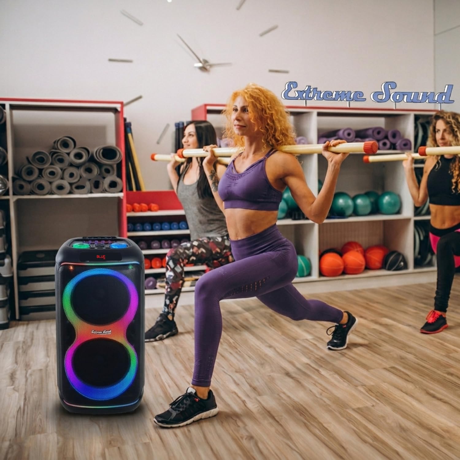Extreme Sound Cassa audio Trolley doppio Woofer 10" pollici con Microfoni Wireless, Bluetooth, Batteria Ricaricabile Alta Potenza - AMPLIFICATA - Cassa per Eventi - Karaoke e artisti di strada