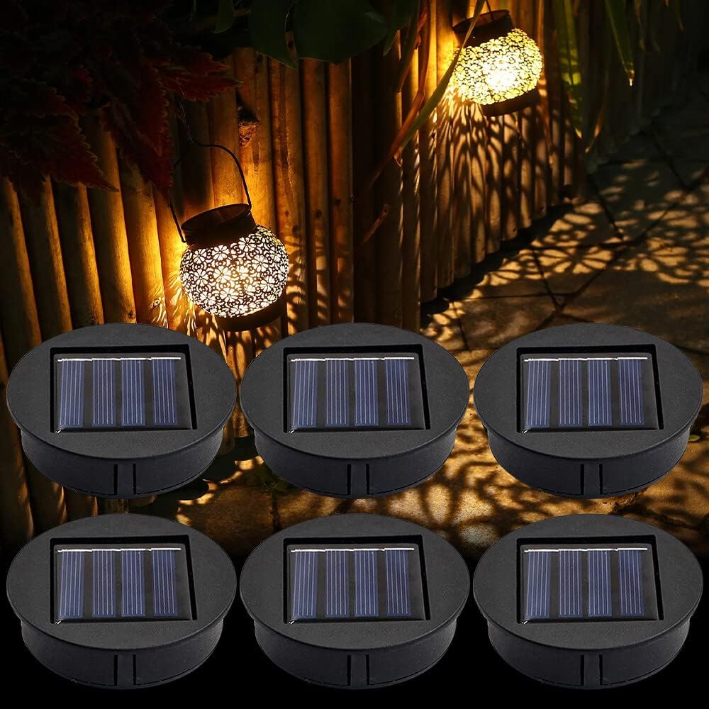 Swetup Solar Lantern Light Replacement Top, 6PCS Replacement Solar Panels for Garden Lantern