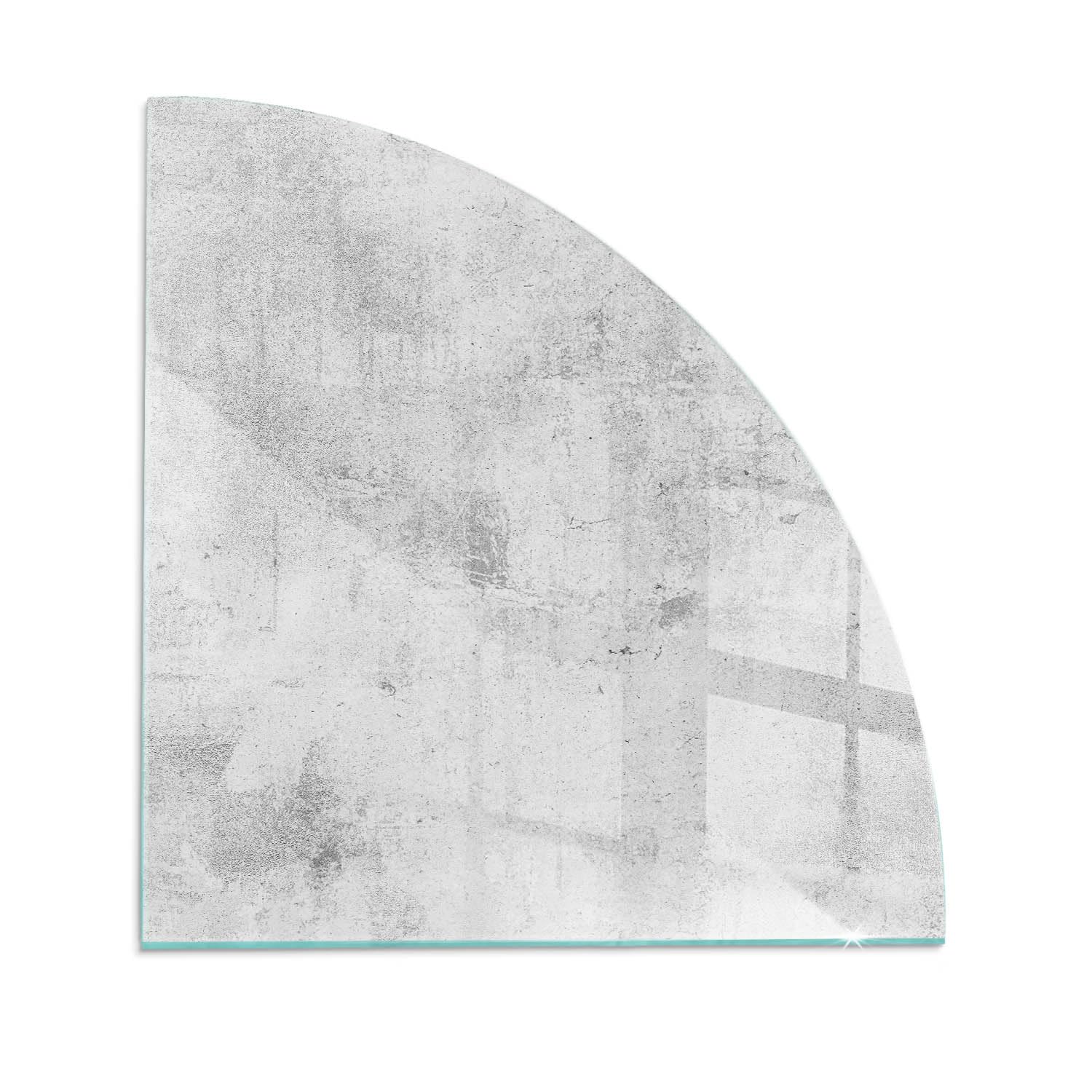 Verre trempé pour cheminée 100x100 cm rond effet béton brut
