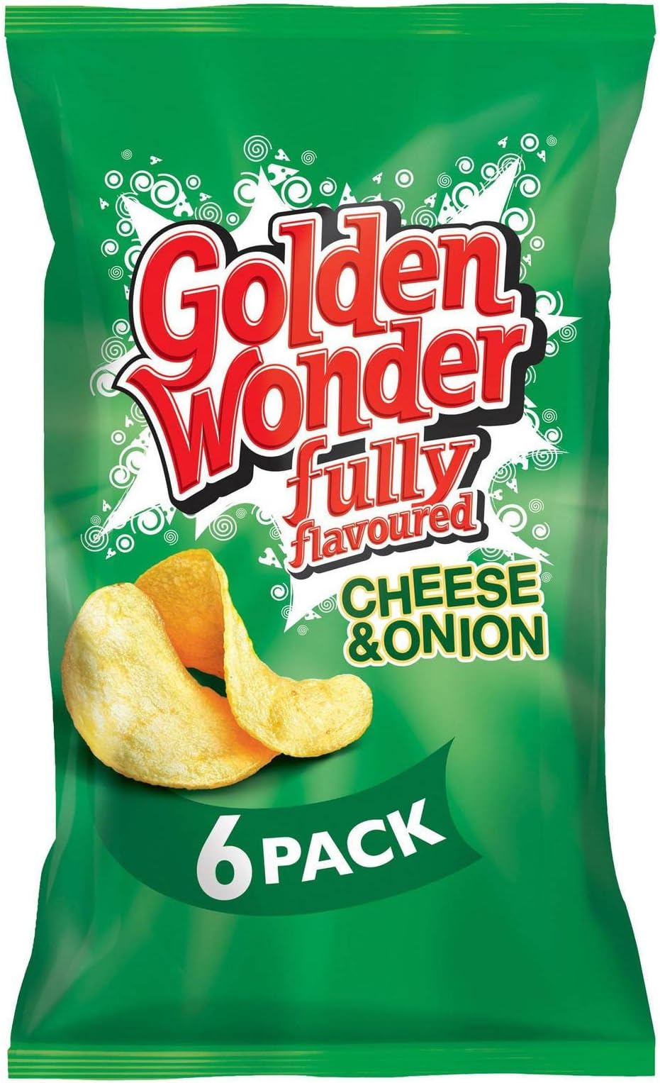 Golden Wonder Fully Flavoured Cheese & Onion, 6 x 25g