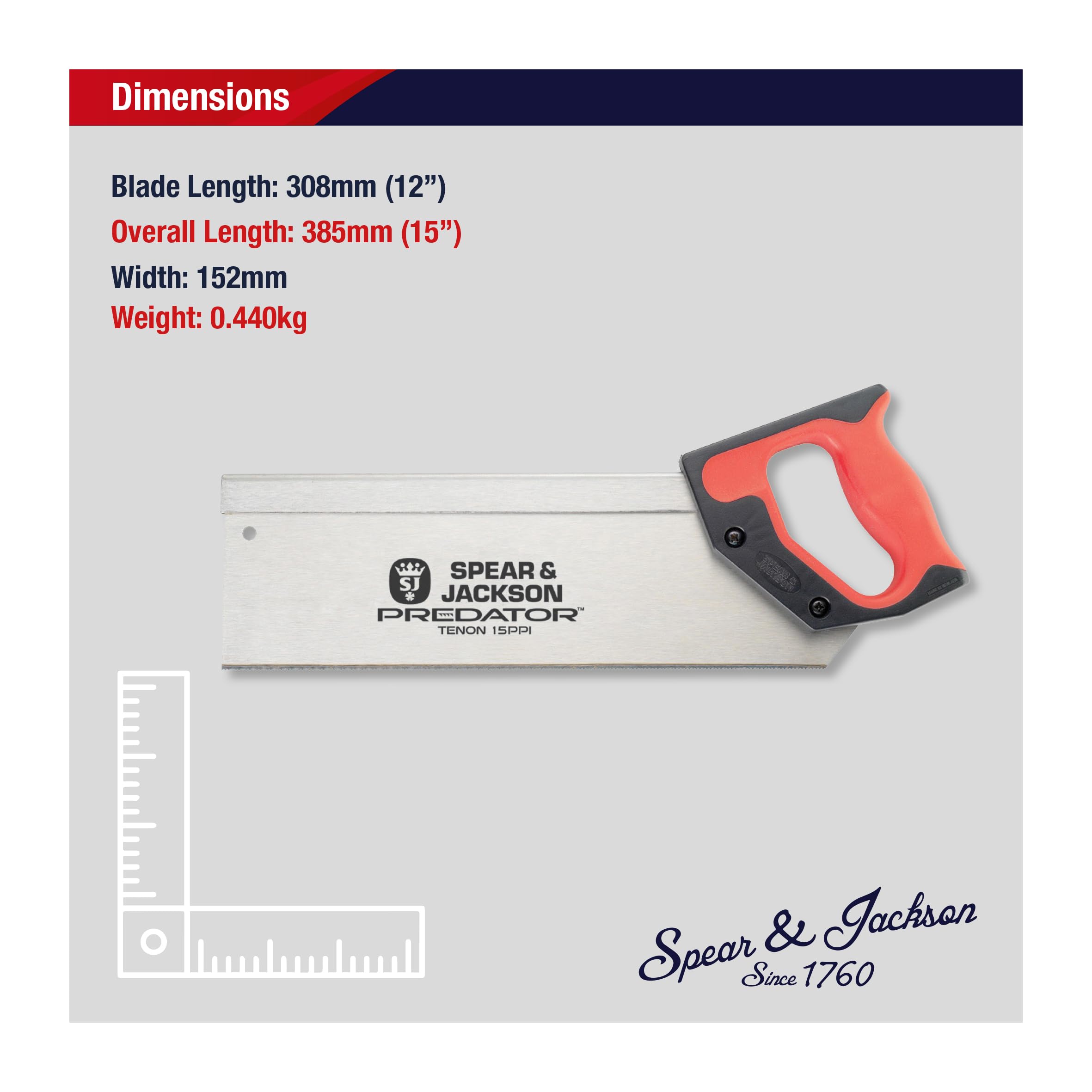 Spear & Jackson B9812 Predator 305 mm (12”) x 15 PTS Piła czopnica