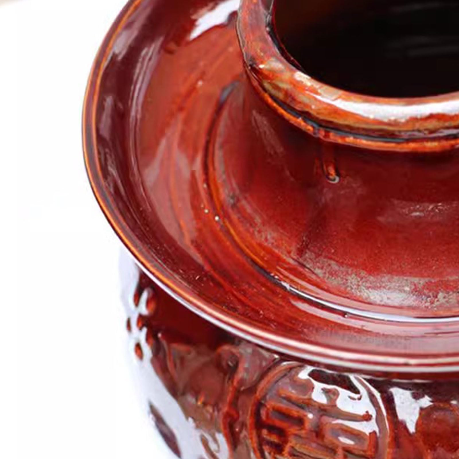 Garnek fermentacyjny z pokrywką z uszczelką wodną - Tradycyjny chiński ceramiczny garnek do kiszenia kapusty - Kamionkowy fermentator do sosu kimchi, warzenia kombuchy,3.5L