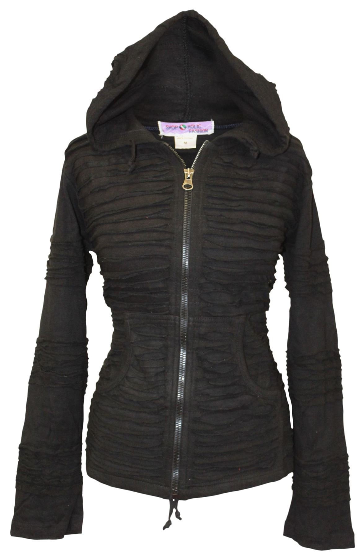 SHOPOHOLIC FASHION Kapuzenpullover mit Geschlitztem Rasiermesserschnitt für Damen