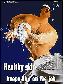 American School 'Healthy Skin Keeps Him on the Job c.1944' Canvas Art - 24 x 32 Inches