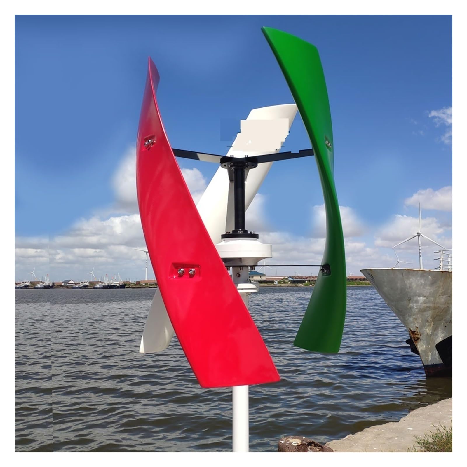 Windturbinengenerator, Energie Windmühle 400w 600w 800w Vertikale Achse Permanent Maglev Wind Turbine Generator 12v 24v 48v Mit MPPT Controller für Marine, Wohnmobil, Zuhause(Green,48V)