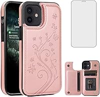 Vista 1 de Asuwish Funda compatible con iPhone 12 Pro iPhone12 6.1, protector de pantalla de vidrio templado, tarjetero y cartera, funda de cuero para teléfono