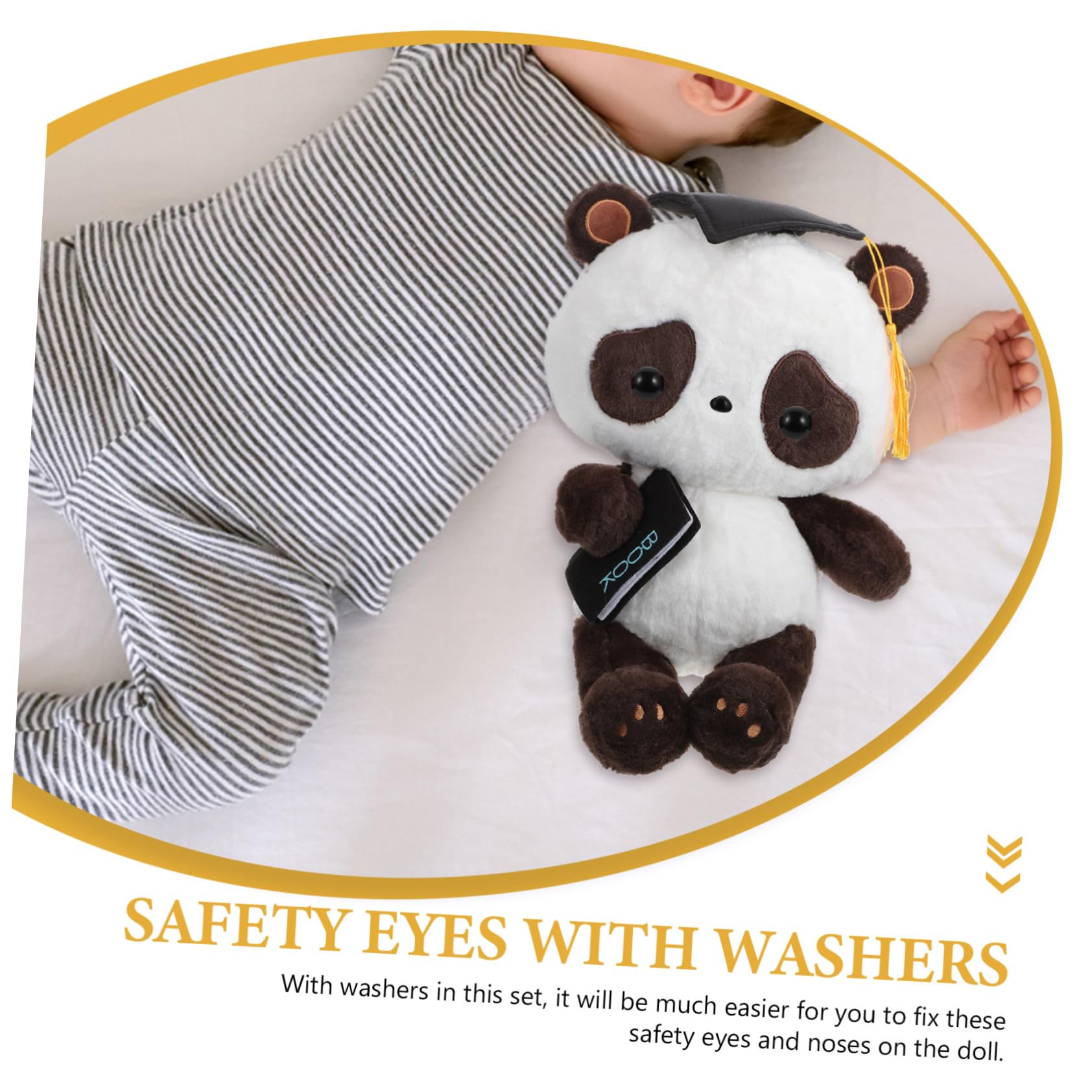 TEHAUX 4 Juegos Ojos de Seguridad para Muñecas y Peluches Plástico Duradero con Arandelas para Manualidades DIY y Amigurumi para Juguetes y Muñecos de Ganchillo