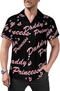 Pink Daddys Princess Cute Mens Shirts Hawaiian Short Sleeved Cuban Collar Graphic Tees Tops