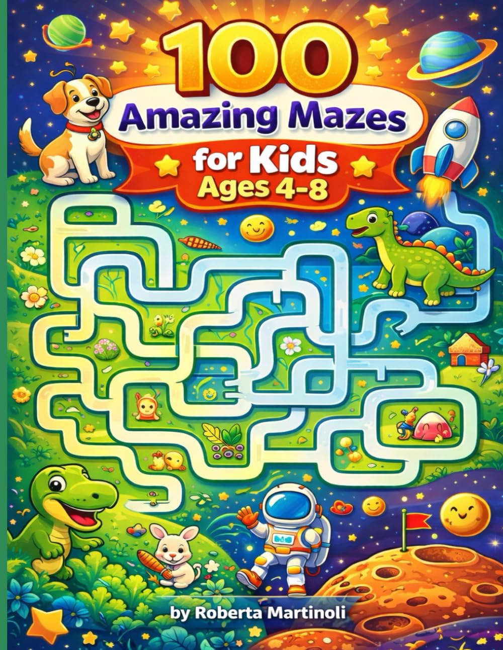 Dinosaur activity book for kids ages 4-8: Mazes, coloring pages and spot the differences