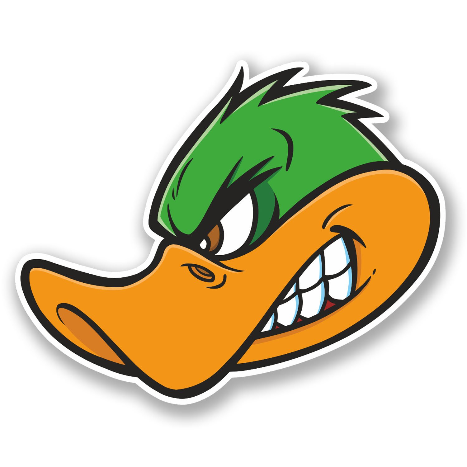 2 x 10cm Angry Duck Vinyl Sticker Decal Helmet Laptop Car Motorbike Bird #5615 (10cm Wide x 8cm Tall)