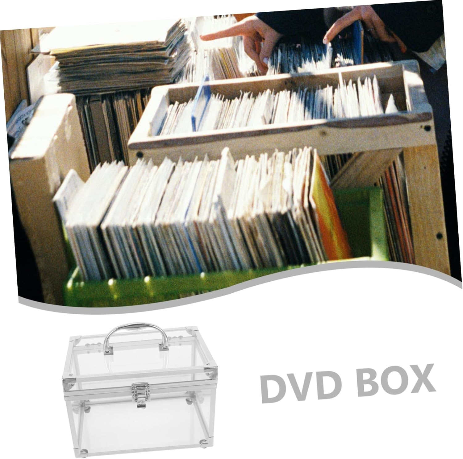 Cd Storage Box for Dvds and Portable Organizer Handle Large Capacity Acrylic Holder for Home Travel and Office Use Stylish and Design