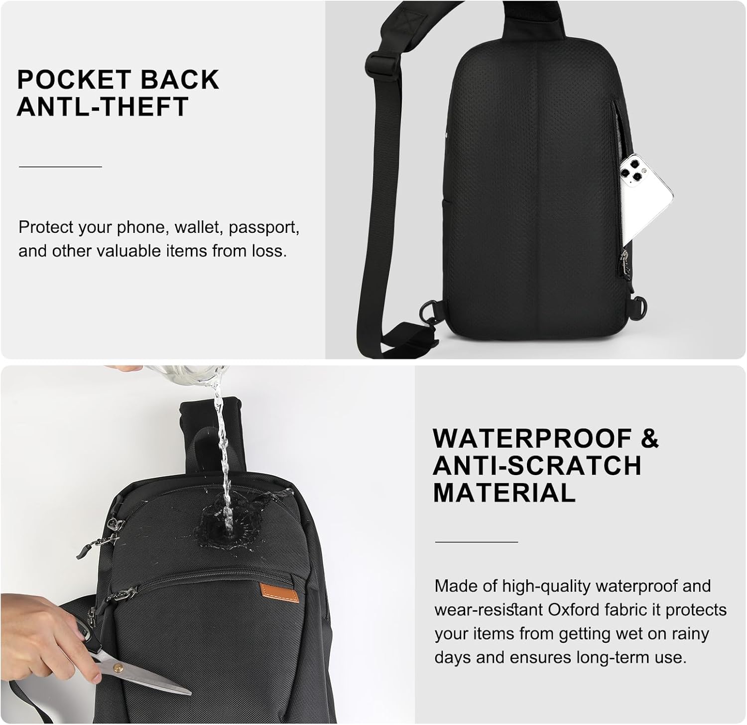 Sling Bag for Men Women Lightweight Waterproof Chest Crossbody Bag Anti-theft Multipurpose Sling Backpack for Outdoor Sport - Image 6