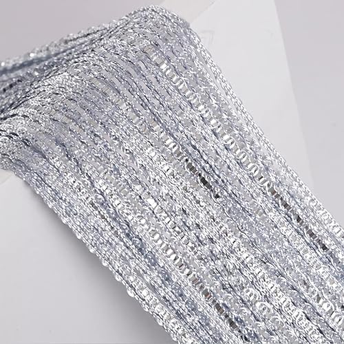 Home Decor Sequin Curtain for Doorway,Door String Curtains, 39x79 inch Closet Bedroom Blind Living Room Divider,Window Wall Panel Fringe Backdrops Sheer Beads Beaded Decorative Crystal (Silver&Gray-B)
