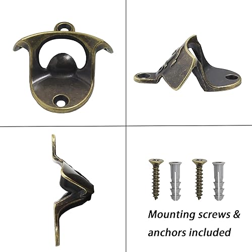 Miniatura 6 de 12 piezas de abrebotellas de latón con anclaje montado en la pared, a granel, abridor de tapas de cerveza color azul marino para temática náutica