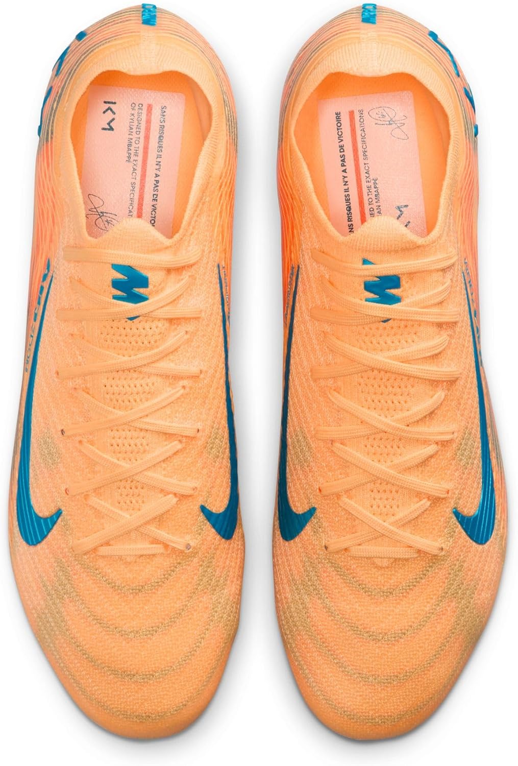 Nike Mercurial Vapor 16 Elite Kylian Mbappe Firm-Ground Low-Top Soccer Cleats (Melon Tint/Igloo/Neo Turquoise)