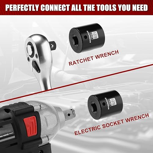 Miniatura 162 de MIXPOWER Enchufe de impacto profundo de 1/2", CR-MO, 1.417 in, métrico, 6 puntos, tuerca de eje de grado de impacto para una fácil extracción
