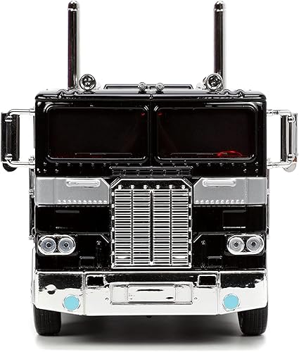 Miniatura 9 de Jada Toys Transformers G1 Optimus Prime Truck con robot en chasis DIE-CAST Car, 1 vehículo a escala 24, 100% metal, rojo 99524