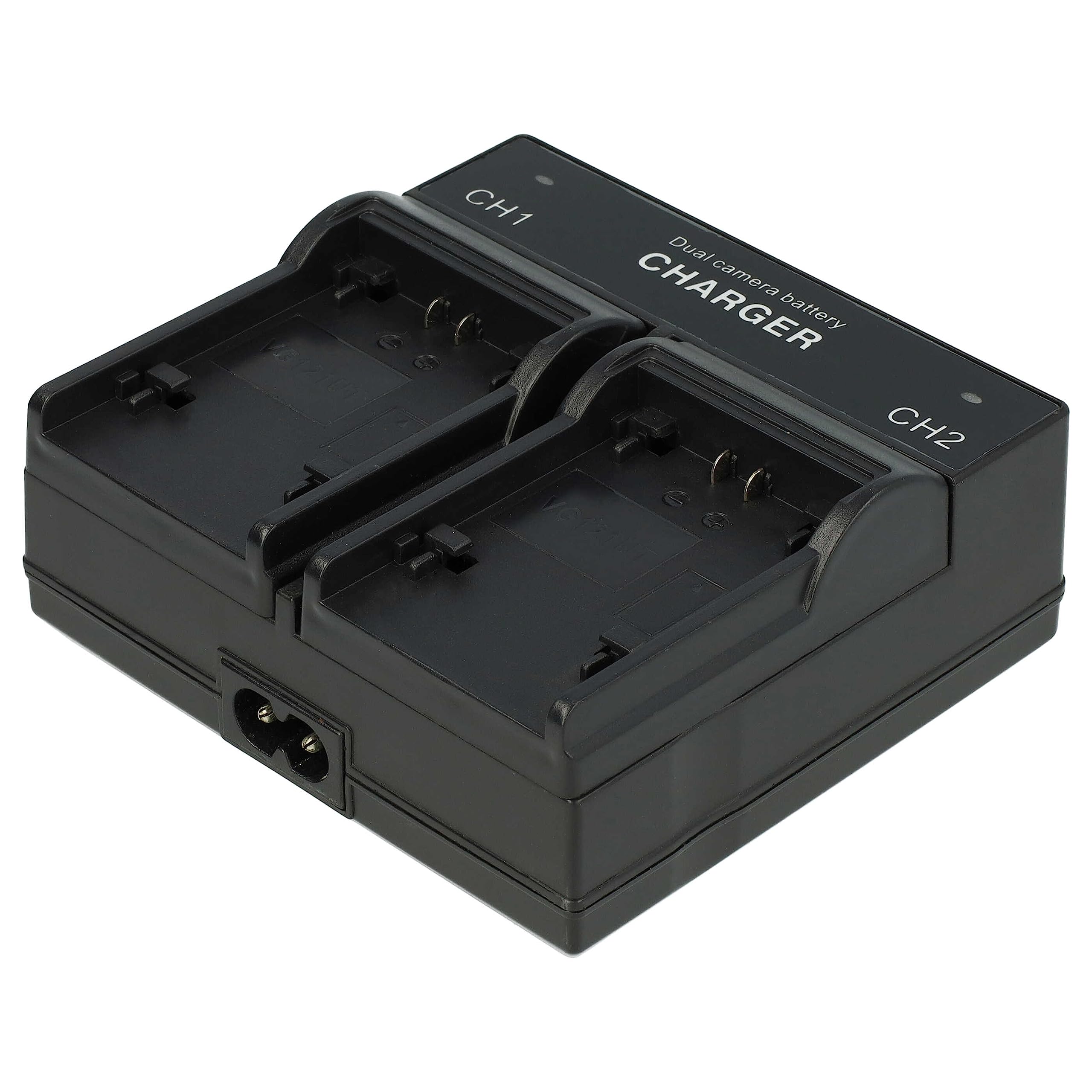 vhbw Podwójna ładowarka kompatybilna z JVC BN-VG107, BN-VG107U, BN-VG107US, BN-VG108, BN-VG108E, BN-VG108U Camcorder Action Cam-Akku - stacja ładowania