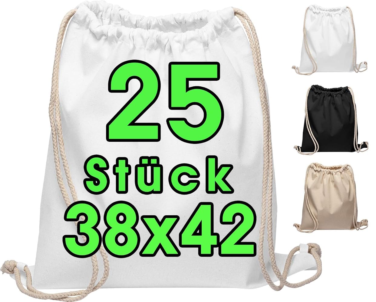 ELES VIDA Borsa da palestra in cotone 25 pezzi 38x42cm - Borsa sportiva -  in tela certificata OEKO-TEX� Borsa per la spesa Sacca per set di pittura :  Amazon.it: Sport e tempo libero