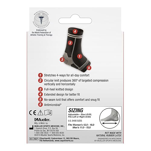 Miniatura 3 de MUELLER Tobillera deportiva de 4 vías, talla LXL