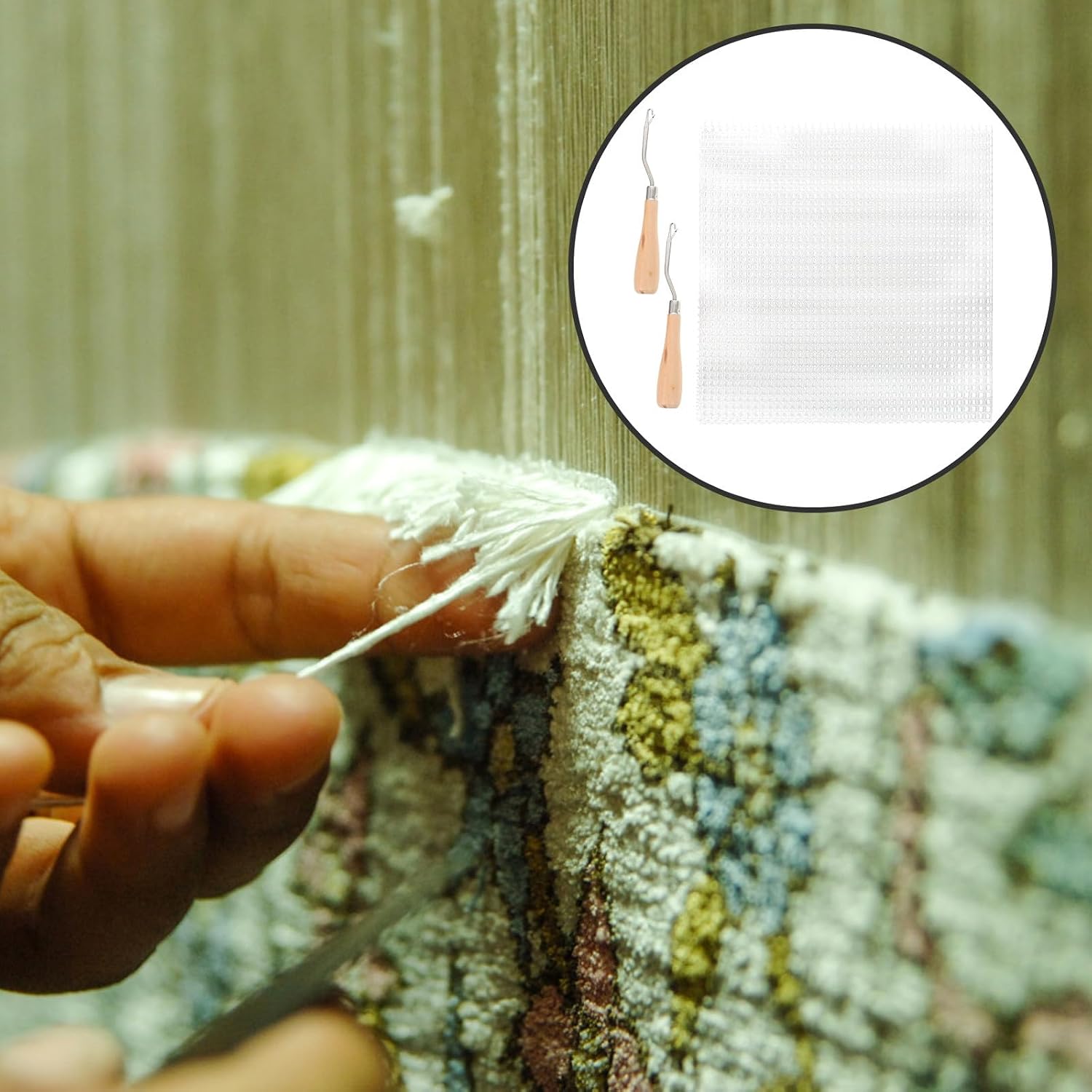 2 Sets Rug Hooking Mesh DIY Material for Latch Hook Rug Making