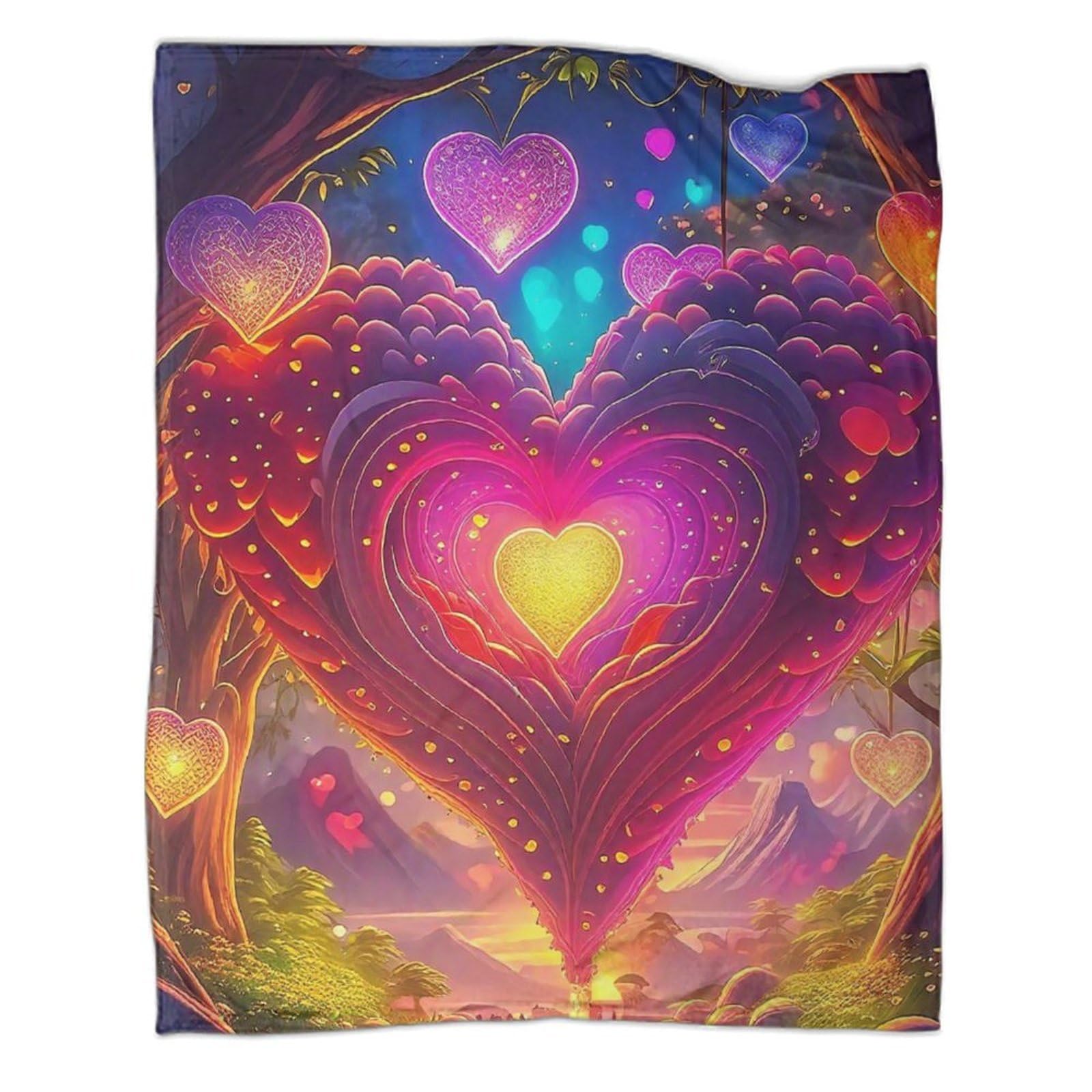 Couverture enfant fleurs d'amour en flanelle pour un cocon de tendresse 3D