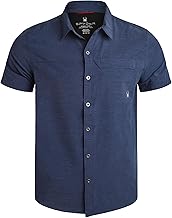Spyder Mens Short Sleeve Button Down Shirts - Lightweight Stretch Casual Collared Dress Shirts for Men Travel Office Workwear