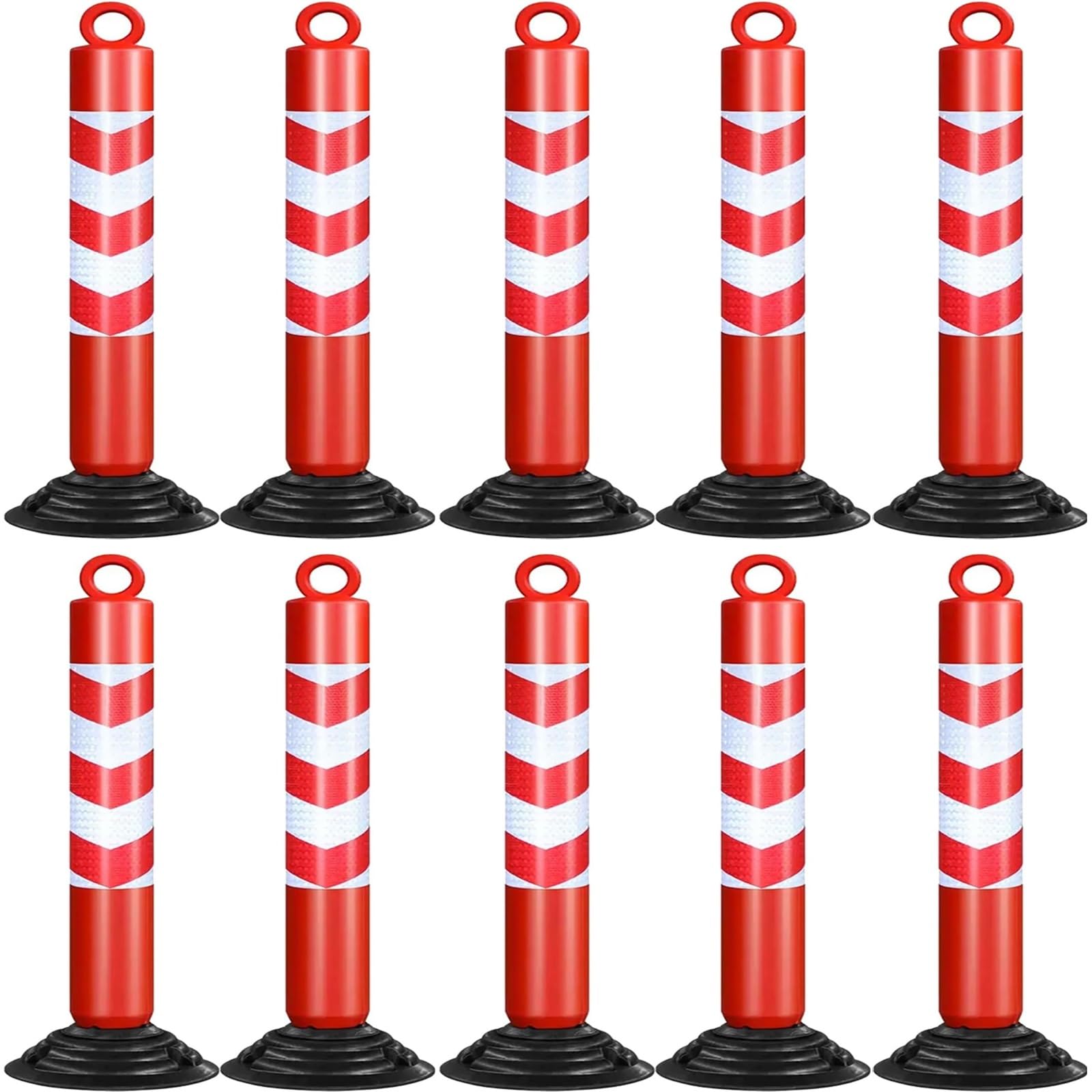WDSOPK Safety Bollards, Safety Bollards Post 32" 40 in, Detachable Traffic Delineator Post In Ground, Commercial Barriers Cones for Construction Sites, Event Crowd Control & Ro