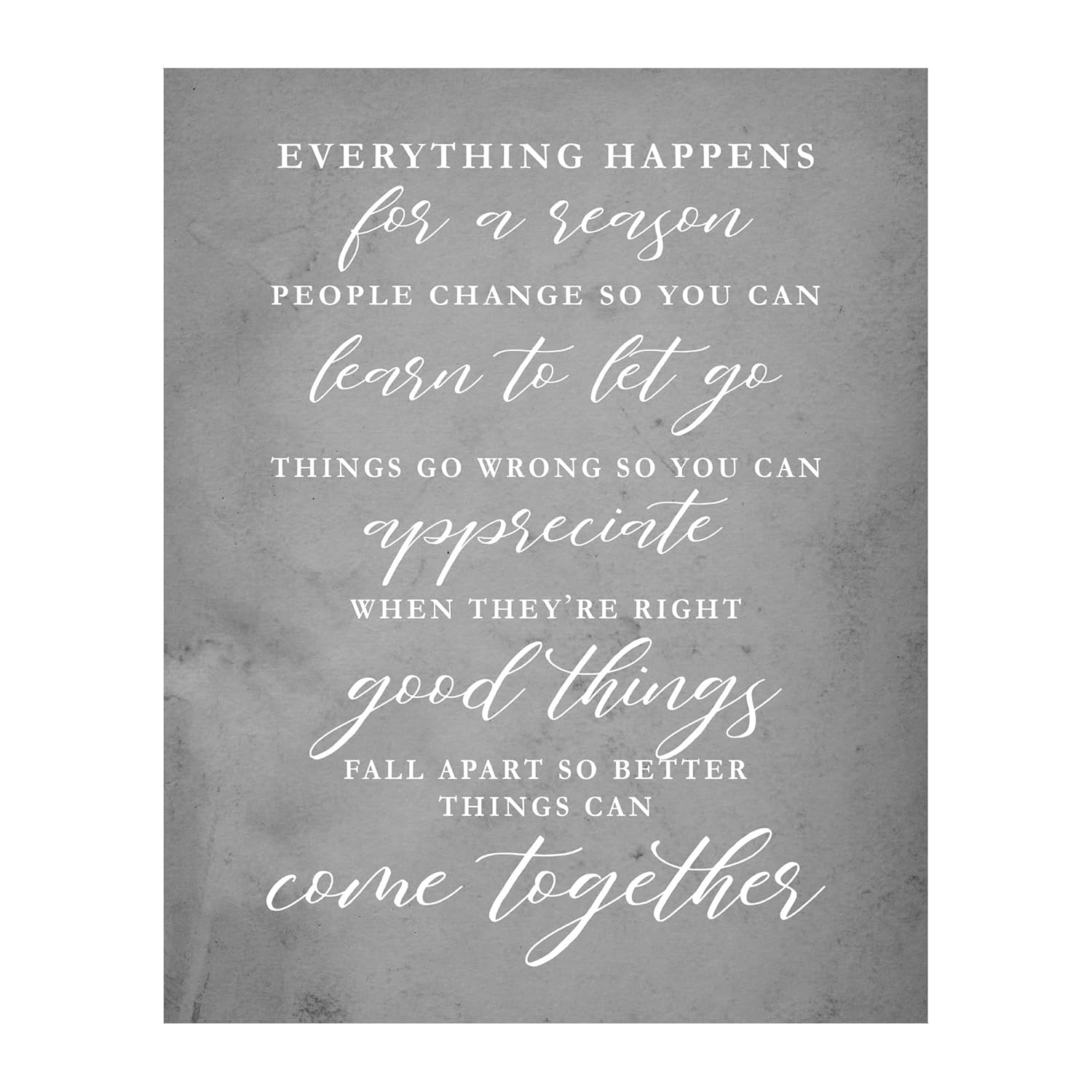 Everything Happens Inspirational Modern Print Home Decor