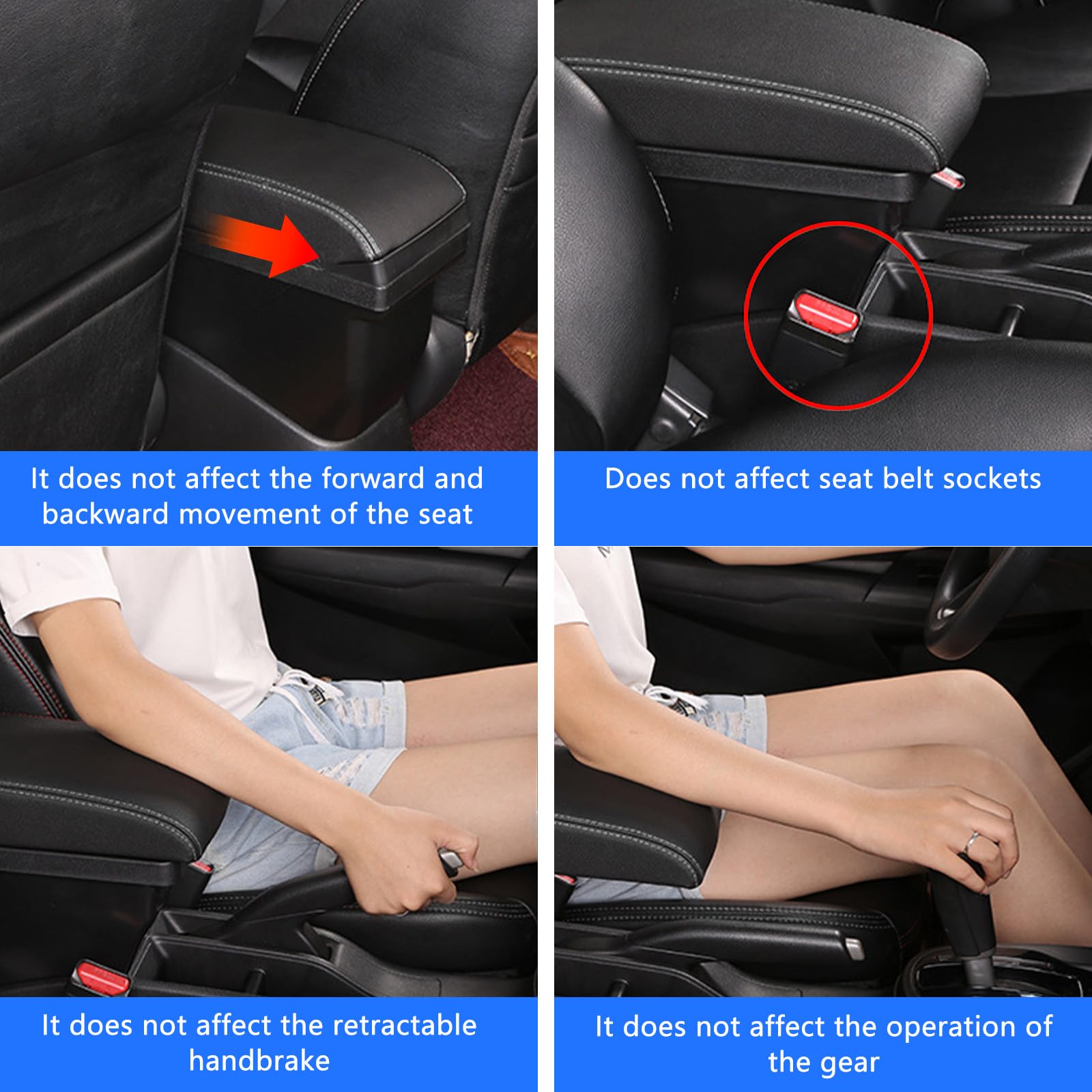 Auto Bracciolo Compatibile con VW Polo 2019 2020 2021 2022 2023 2024 Scatola Portaoggetti per Bracciolo Console Centrale Poggiabraccio Braccio vano Portaogget 3 Porte di USB - Linea Bianca