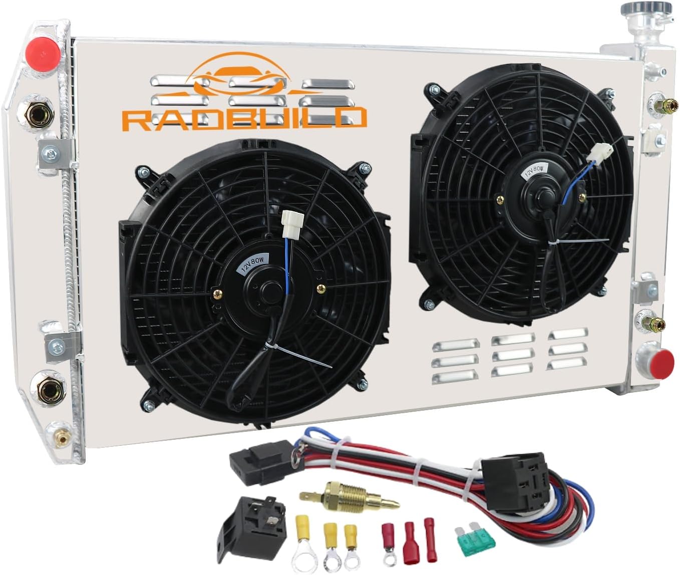 3 Row All Aluminum Radiator+ Shroud + Fan + Relay Fit 88-97 Chevy GMC C/K 1500 2500 3500 5.0L 5.7L Truck Pickup