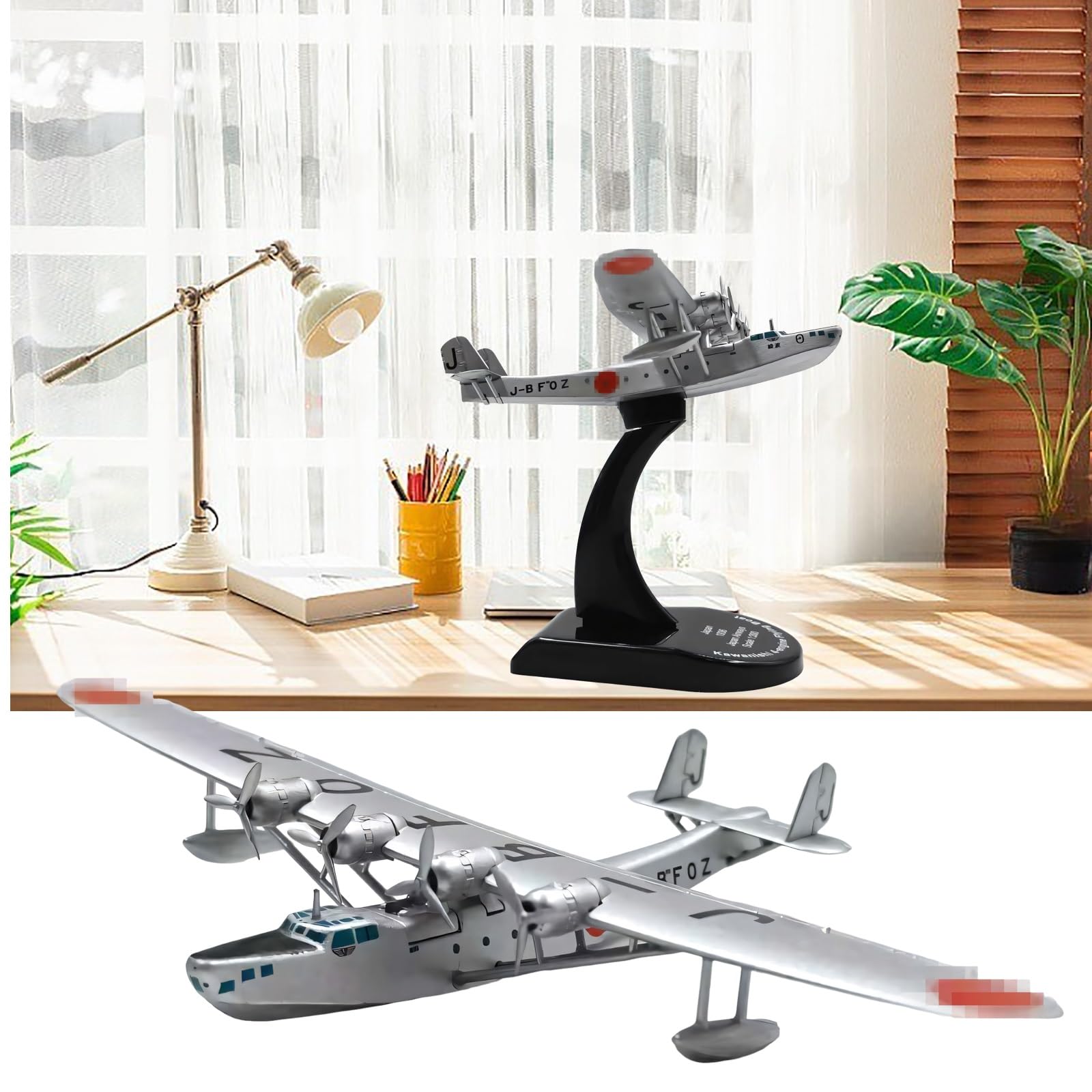 1:300 Japan Airlines J-BFOZ Modello di aeroplano in lega di metallo pressofuso con espositore, nessuna colla richiesta, da collezione for gli appassionati di aviazione, perfetto espositore