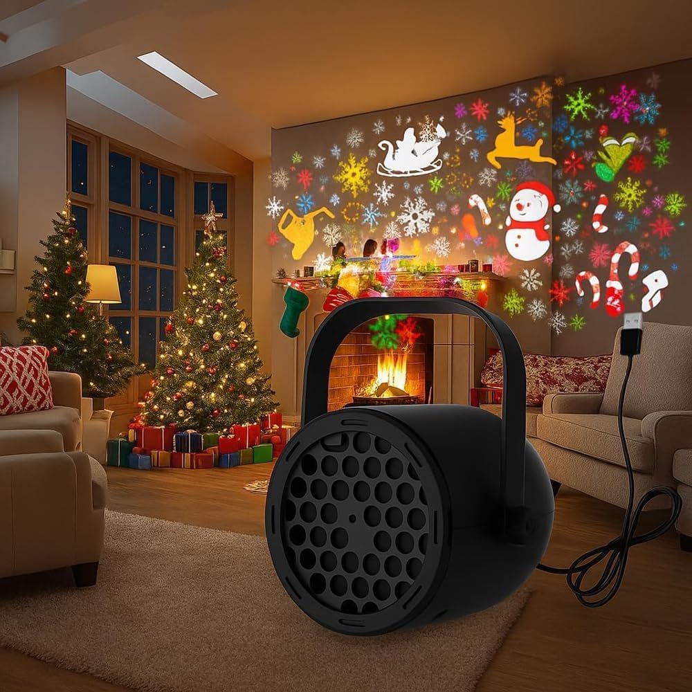 GINGER TECH Christmas Projector Lights 16 Patterns (Xmas-Black)