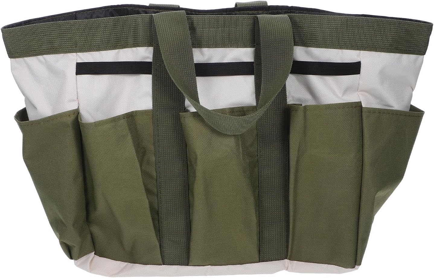 Gardening Tool Organizer Bag with Handle and Straps, Green Oxford Cloth