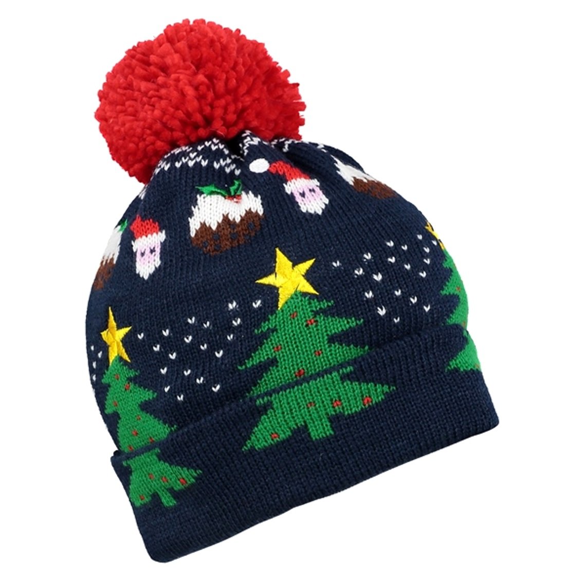 BoardmansChristmas / Festive/ Winter Knitted Bobble Beanie Hat (Penguins/Snowflakes/Polar Bear/Reindeer/Christmas Trees)