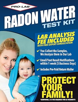ProLab Radon in Water Test Kit. Emailed Results Within 1 Week. Includes Lab Fees & Return Mailer, 1.8 Ounce