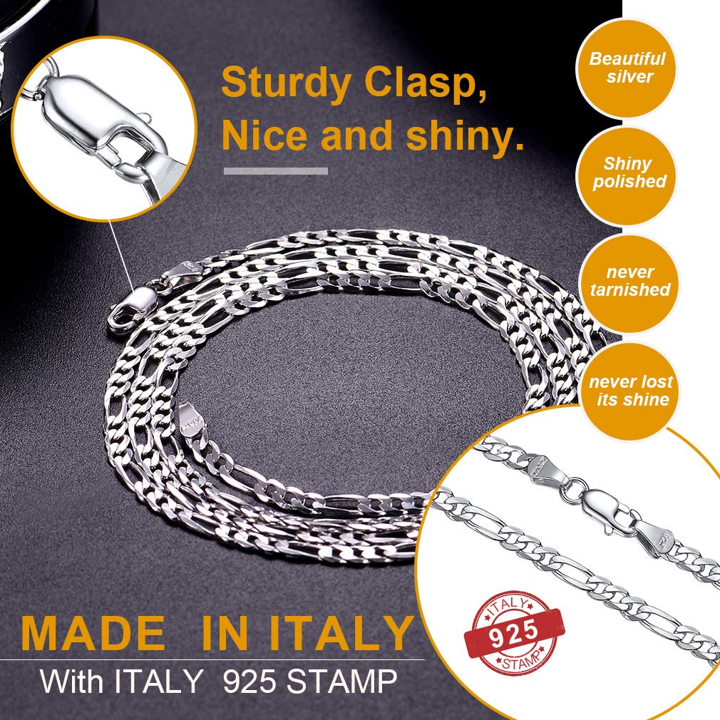 PROSTEEL Catenina Uomo Argento 925 Vero Collana da Uomo Argento 925 Collane Uomo Argento 925 Larghezza 3 mm, Lunghezza 70 cm