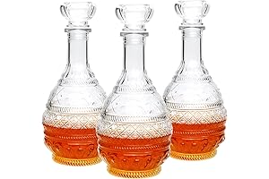 Juego de 3 Botellas Licores 33 Oz, Tapón Sellador, Whisky, Tequila, Brandy, Vodka, Decoración Bar