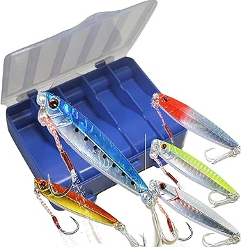Amazon Ohf メタルジグ セット 30g 7 各5個 30g アシストフック付き リバーシブルルアーケース セット ワラサ ブリ ジギング スロージギング 30g5個セット Ohf ルアー