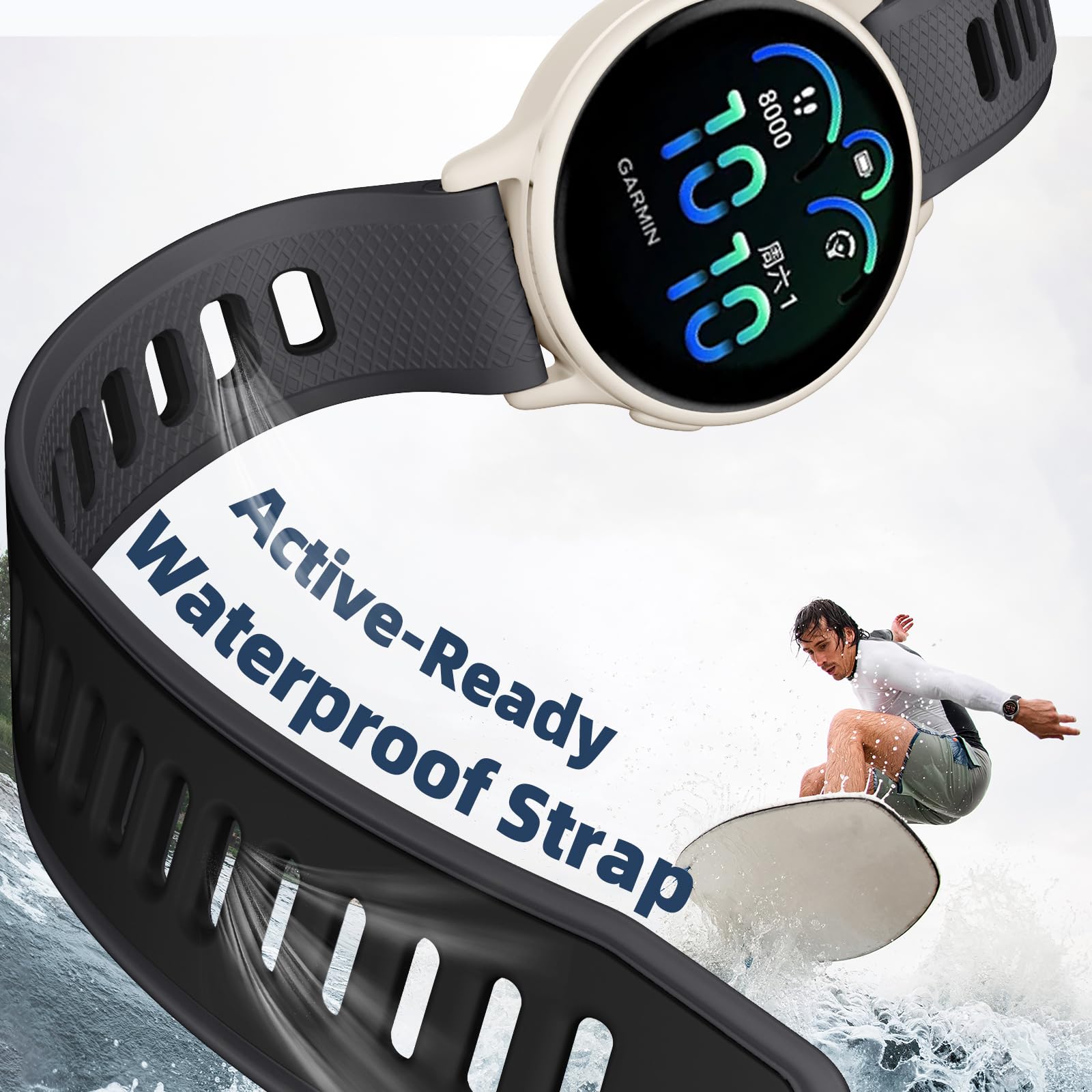 GEAK 18 mm compatible con Garmin Venu 4 de 41 mm/3S/2S/Vivoactive 4S, 20 mm, compatible con Garmin Vivoactive 6/5/3/Venu/SQ/Forerunner 245/645, 22 mm, compatible con Garmin Venu 4/3/2/Vivoactive 4