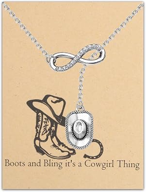 BEKECH Cowgirl Jewelry Boots and Bling Its a Cowgirl Thing Y Necklace with Western Wild West Cowgirl Texas Boot Charm Equestrian Gift Horse Lover Gift Necklace 3