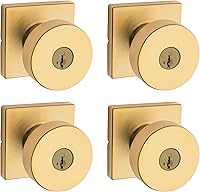 Vista 21 de Kwikset Pismo - Pomo de entrada con cerradura y llave, manija segura con llave exterior, entrada principal y dormitorio, negro mate, seguridad