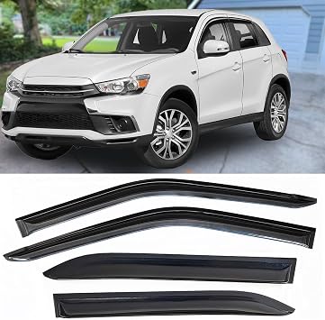 Window Visors Rain Guards for 2018-2025 Mitsubishi Eclipse Cross, 4-Piece Set Dark Smoke Window Deflectors Visors, Front & Rear Side Window Deflectors