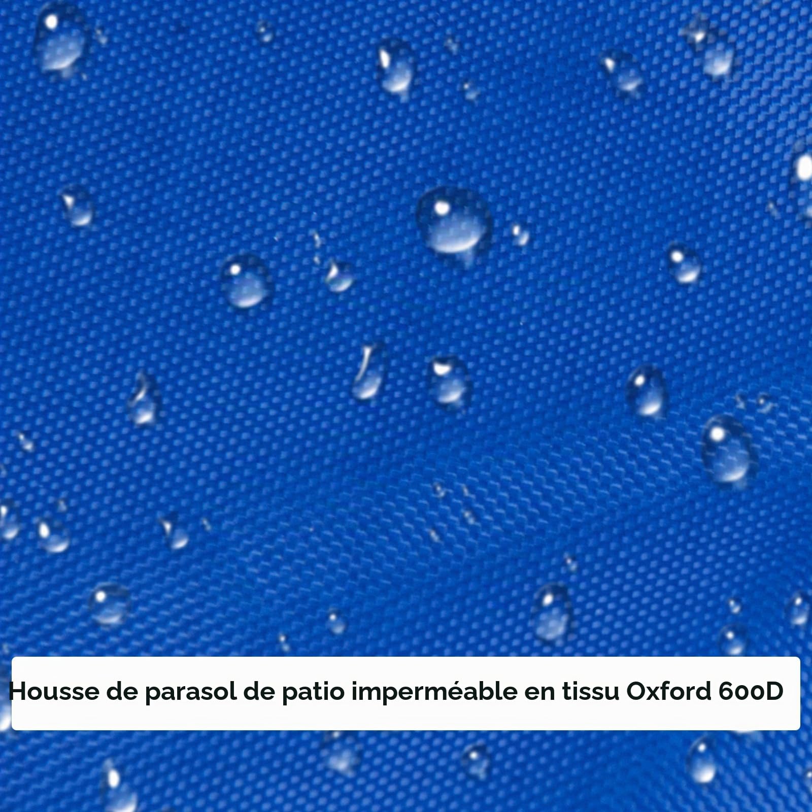 OKPOW Housse de parasol imperméable - 600D Housse de parasol de jardin robuste adaptée pour parasol de 2,5 m, 2,7 m, 3 m de grande taille - Protection de parasol de patio anti-UV et coupe-vent avec