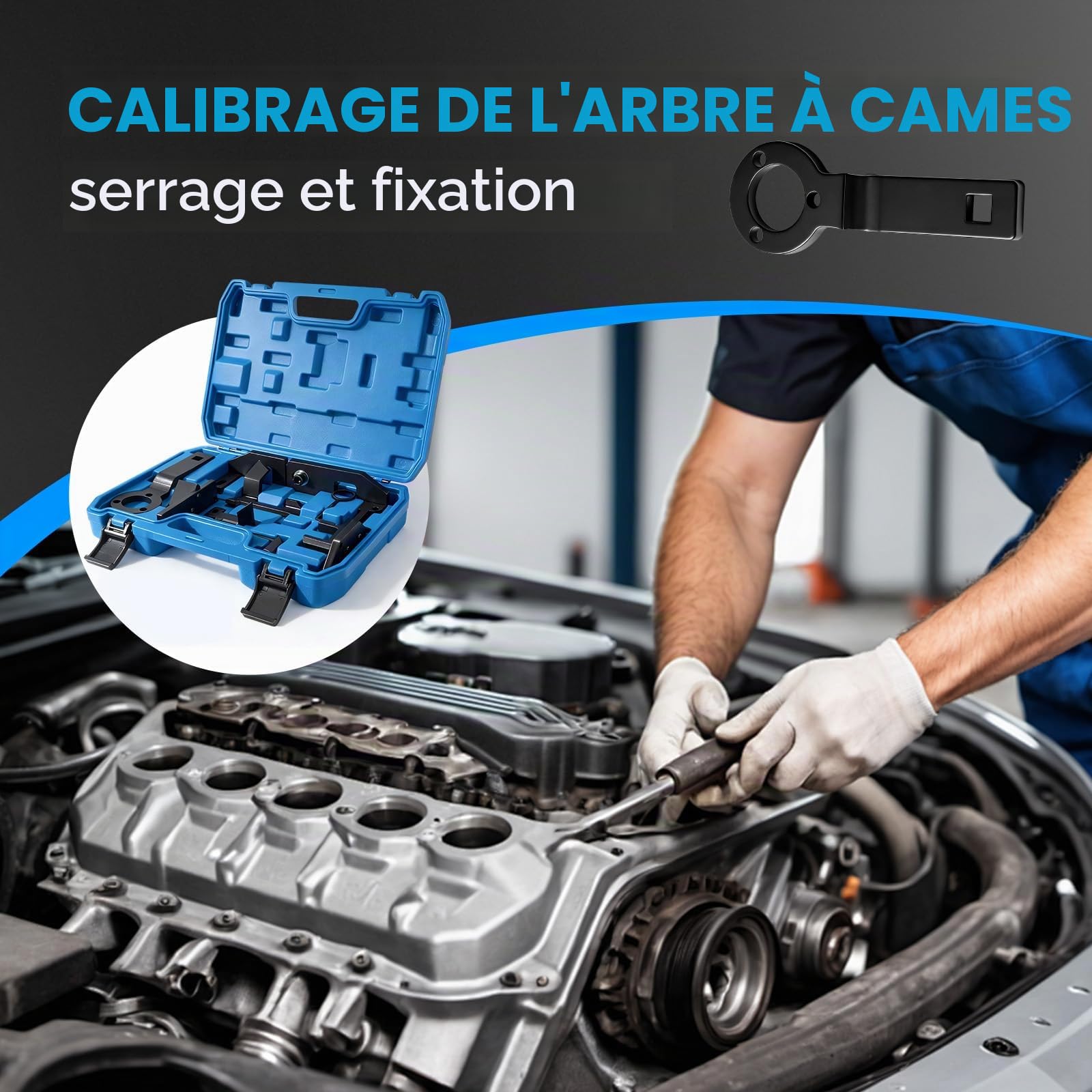 Kit Calage Distribution PSA 1.2 PureTech, Kit de 8 Pièces pour Verrouillage et Calage Moteur, Compatible Citroën Peugeot Opel 1.0 1.2 VTi EB0 EB2