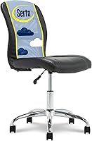 Serta Essential Armless Task Chair with Breathable Mesh Back, Foam Cushion Seat & Wheels - Compact Office Desk Chair for Home or Vanity