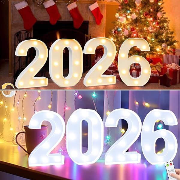 Vimlits Light Up Numbers 70th Birthday Decorations, LED Number Lights Lighted Number Sign for Party Backdrop Wedding Anniversary Remote Wall Table Decor - Cool White & Warm White 70 - 4